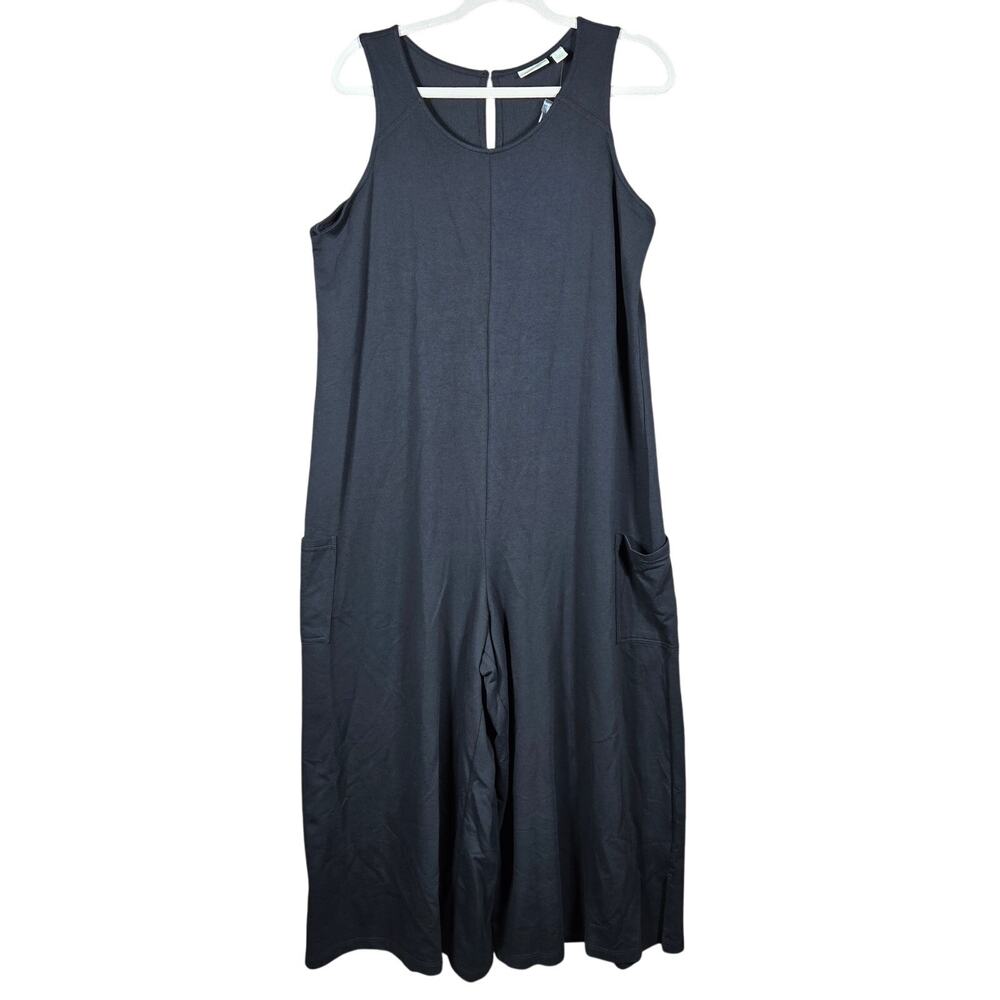 LOGO‎ Lounge Jumpsuit Womens Medium Eira French Terry Wide Leg Lagenlook Comfort